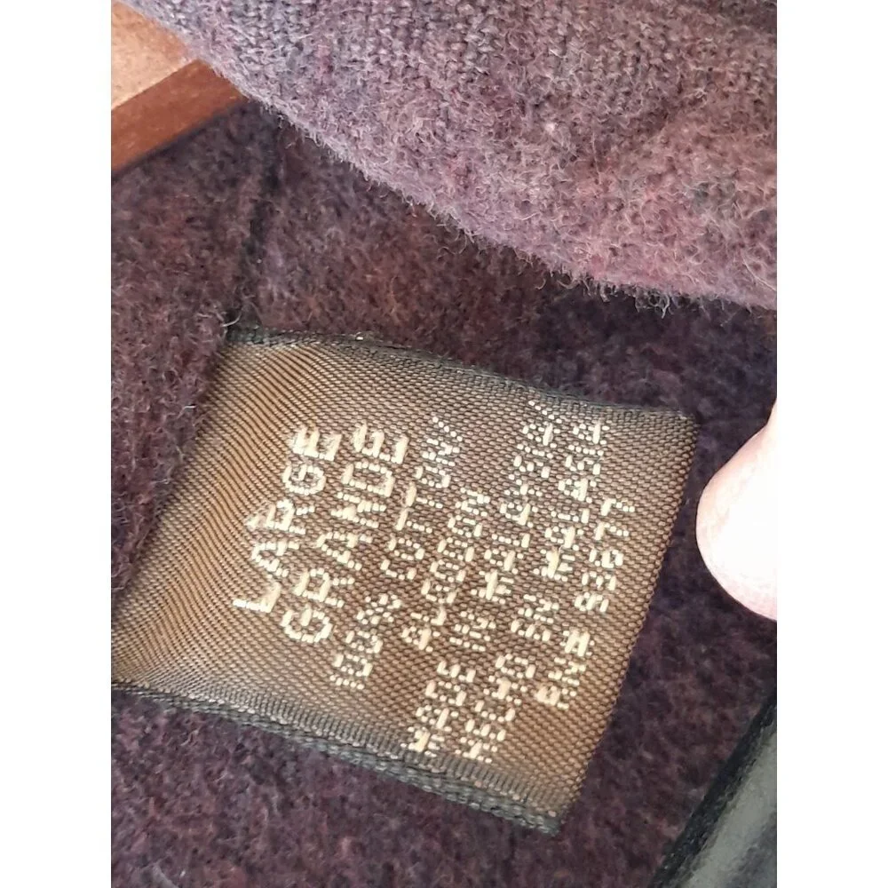 Vtg St Johns Bay Mens Heavyweight Outdoor Flannel Shirt Burgundy Large Pockets